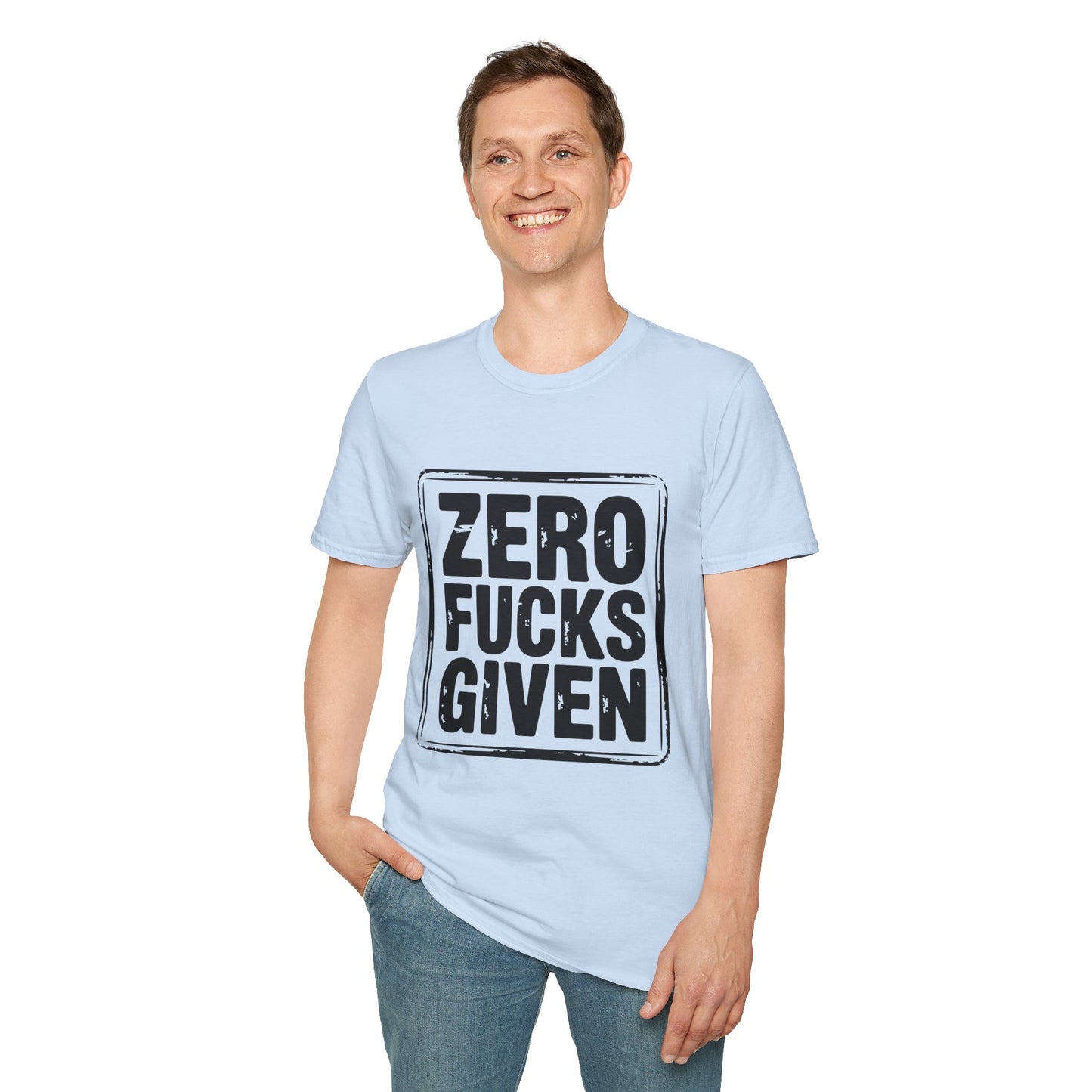 Zero Fs Given Unisex Softstyle T-Shirt, Funny Graphic Tee, Casual Wear, Gift for Friends, Humor Shirt