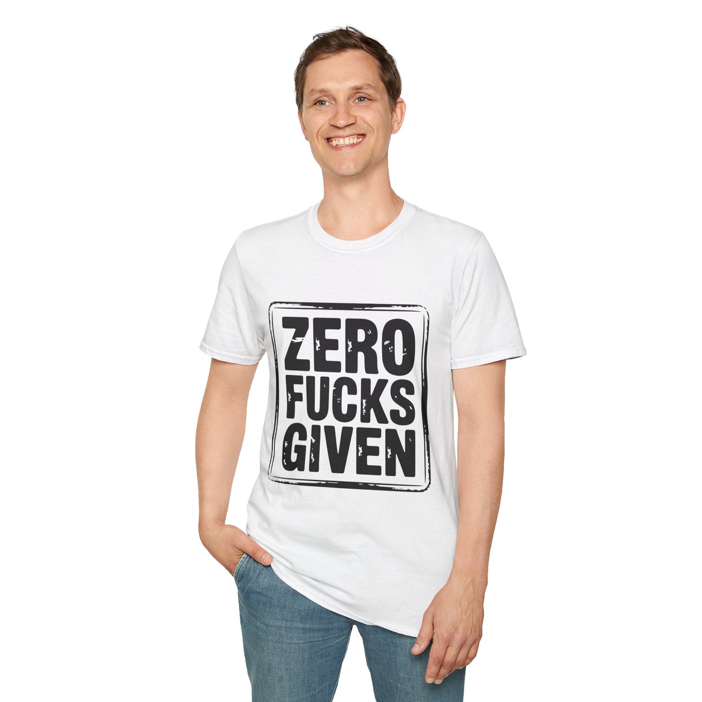Zero Fs Given Unisex Softstyle T-Shirt, Funny Graphic Tee, Casual Wear, Gift for Friends, Humor Shirt