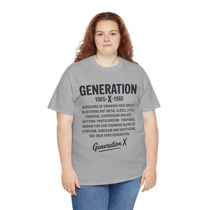 Gen X Philosophy Tee, Cotton T-Shirt for Retro Culture Lovers, Vintage Style, Gift for Generation X, Casual Wear, 80s Nostalgia