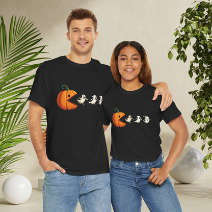 Pumpkin Eating Ghost Funny Halloween Gamer Tee Shirt