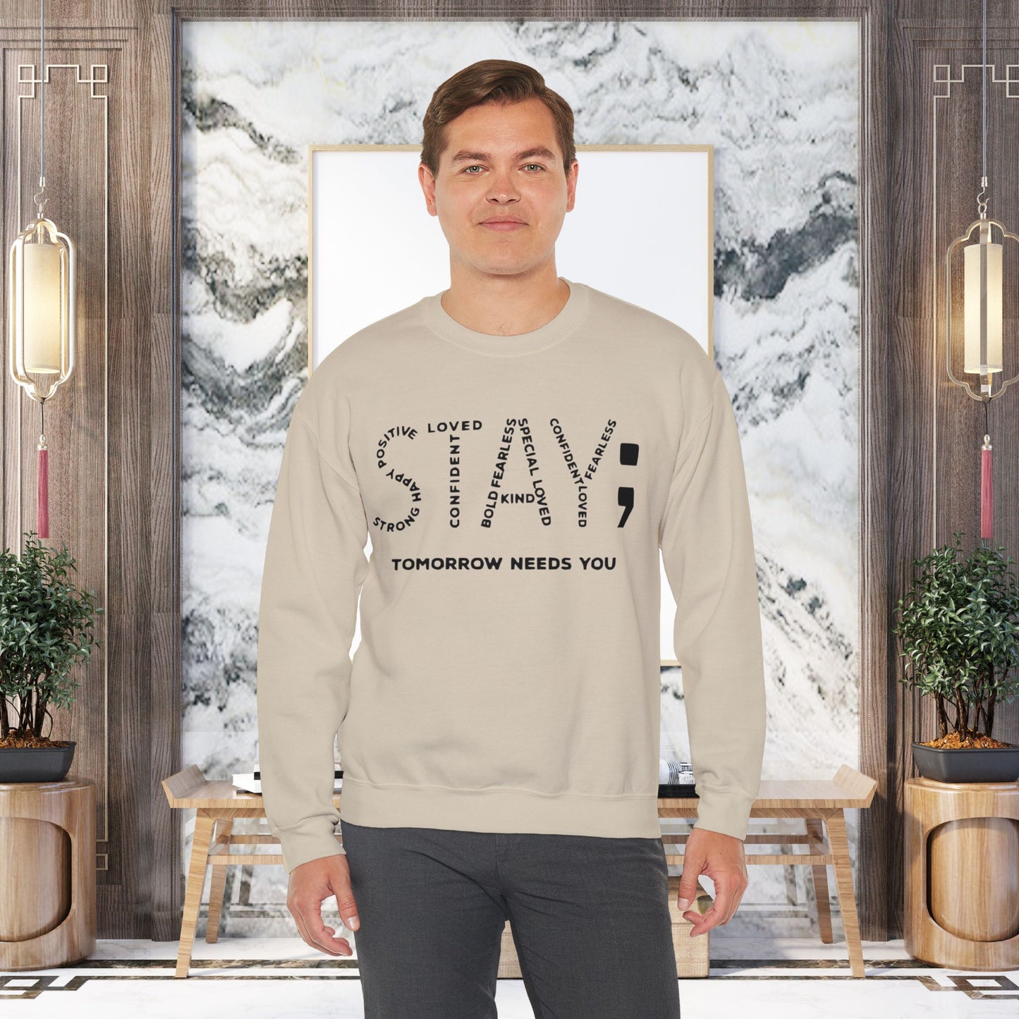 STAY; Tomorrow Needs You Unisex Heavy Blend™ Crewneck Sweatshirt