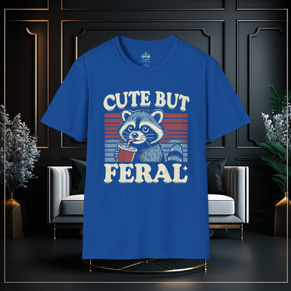 Cute But Feral Funny Unisex Softstyle T-Shirt