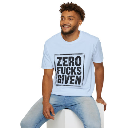 Zero Fs Given Unisex Softstyle T-Shirt, Funny Graphic Tee, Casual Wear, Gift for Friends, Humor Shirt