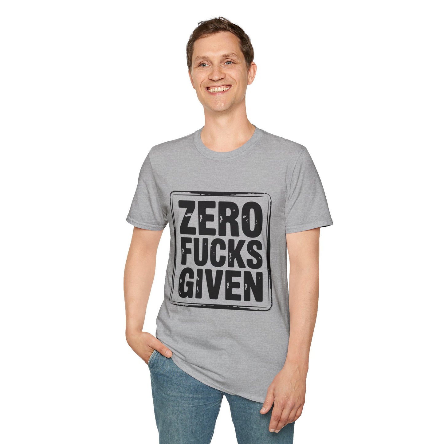 Zero Fs Given Unisex Softstyle T-Shirt, Funny Graphic Tee, Casual Wear, Gift for Friends, Humor Shirt