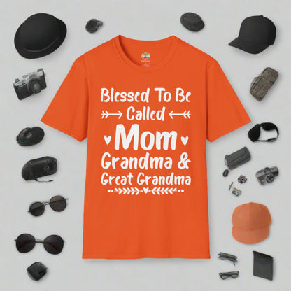 Blessed to Be Called Mom Grandma and Great - Softstyle T-Shirt