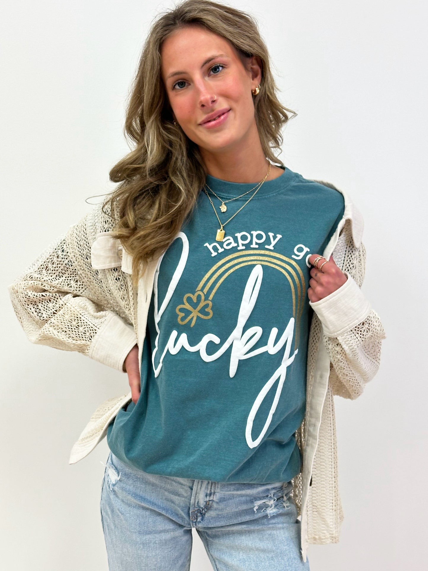 Happy Go Lucky Tee - RTS (S,2X)