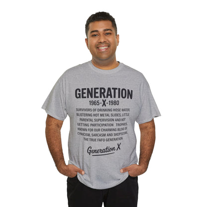 Gen X Philosophy Tee, Cotton T-Shirt for Retro Culture Lovers, Vintage Style, Gift for Generation X, Casual Wear, 80s Nostalgia