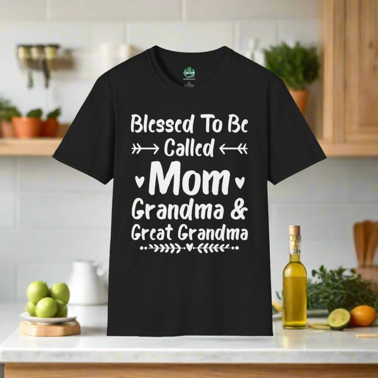 Blessed to Be Called Mom Grandma and Great - Softstyle T-Shirt