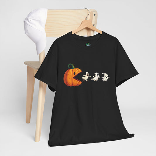 Pumpkin Eating Ghost Funny Halloween Gamer Tee Shirt