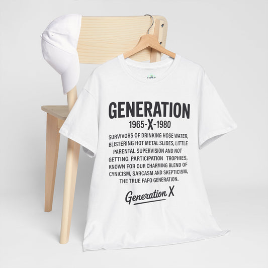Gen X Philosophy Tee, Cotton T-Shirt for Retro Culture Lovers, Vintage Style, Gift for Generation X, Casual Wear, 80s Nostalgia