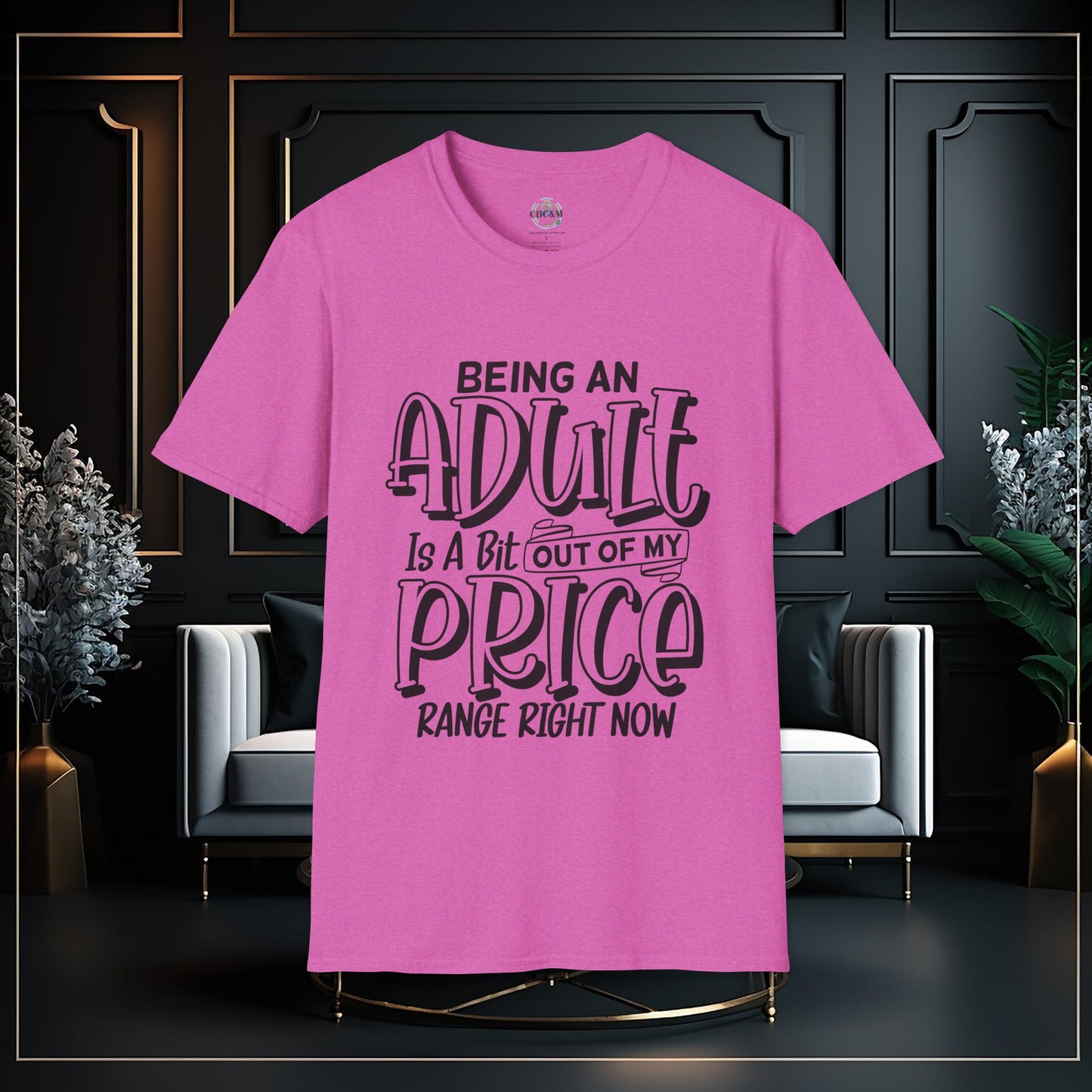 Being An Adult Is A Bit Out Of My Price Range Funny Unisex Softstyle T-Shirt