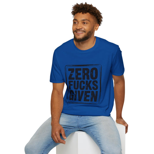 Zero Fs Given Unisex Softstyle T-Shirt, Funny Graphic Tee, Casual Wear, Gift for Friends, Humor Shirt