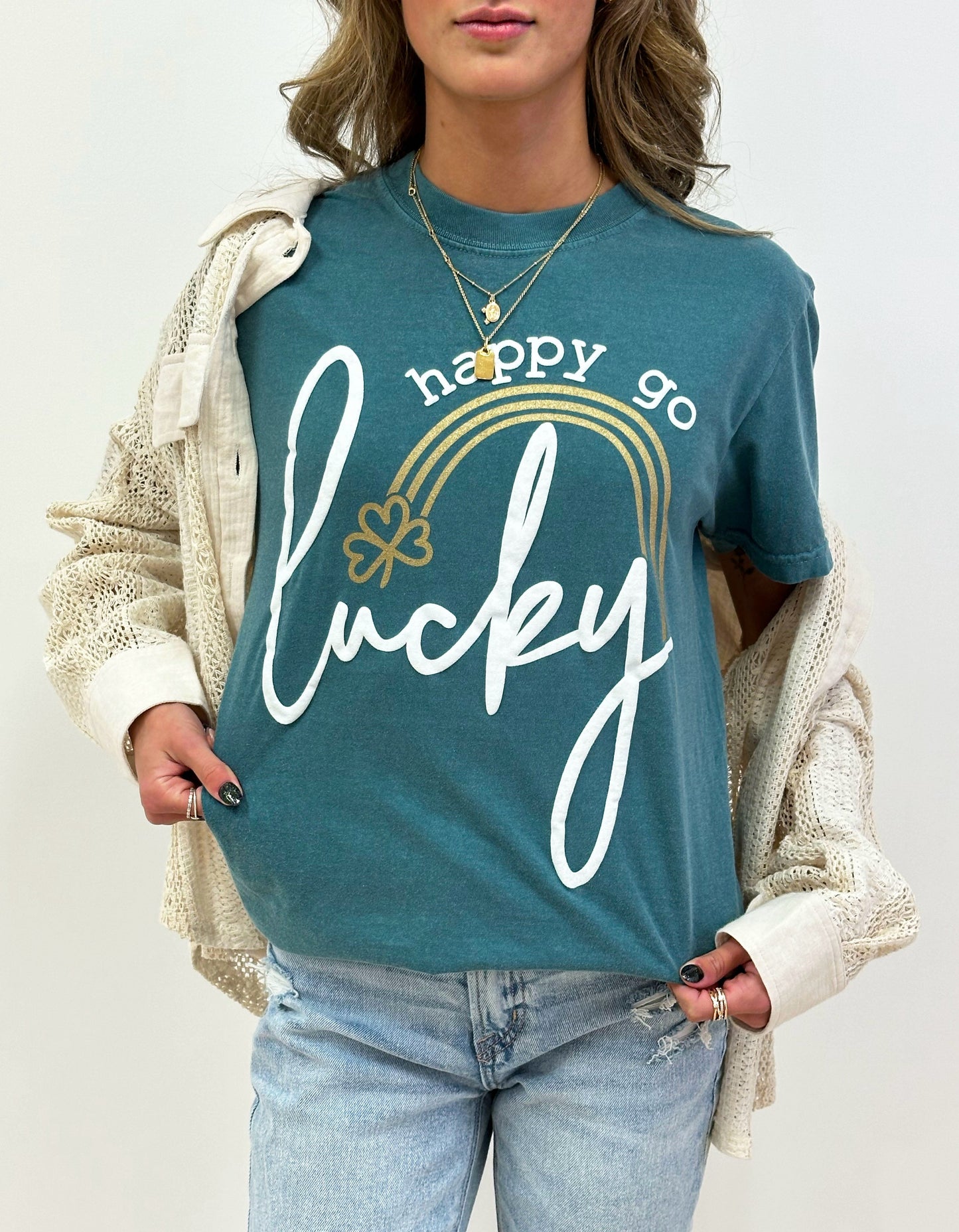 Happy Go Lucky Tee - RTS (S,2X)