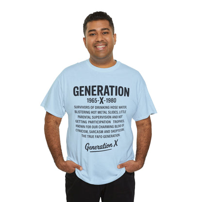 Gen X Philosophy Tee, Cotton T-Shirt for Retro Culture Lovers, Vintage Style, Gift for Generation X, Casual Wear, 80s Nostalgia