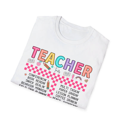 Teacher Retro Teacher, ABCD Teacher Tour - Unisex Softstyle T-Shirt