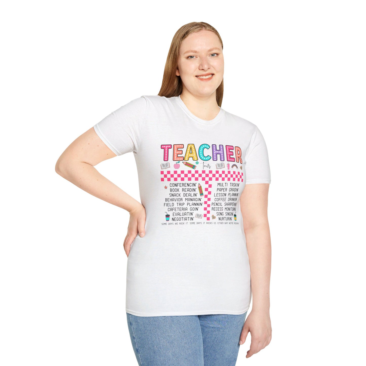 Teacher Retro Teacher, ABCD Teacher Tour - Unisex Softstyle T-Shirt