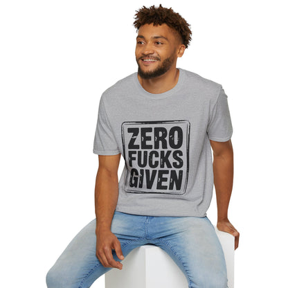 Zero Fs Given Unisex Softstyle T-Shirt, Funny Graphic Tee, Casual Wear, Gift for Friends, Humor Shirt