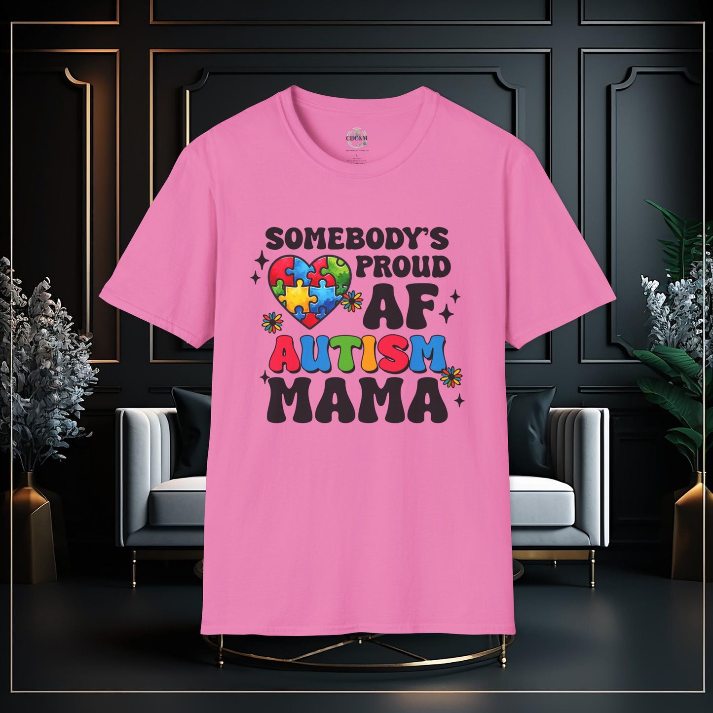 Somebody's Proud AF Autism MAMA Unisex Softstyle T-Shirt