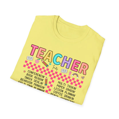 Teacher Retro Teacher, ABCD Teacher Tour - Unisex Softstyle T-Shirt