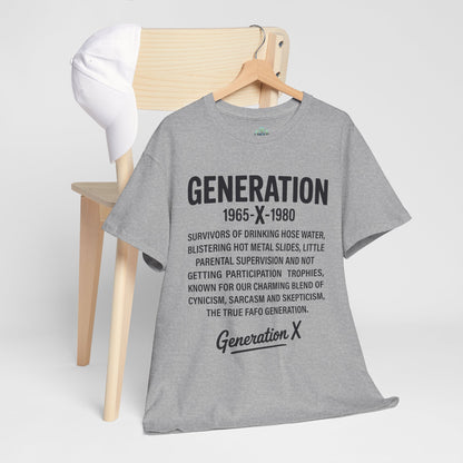 Gen X Philosophy Tee, Cotton T-Shirt for Retro Culture Lovers, Vintage Style, Gift for Generation X, Casual Wear, 80s Nostalgia