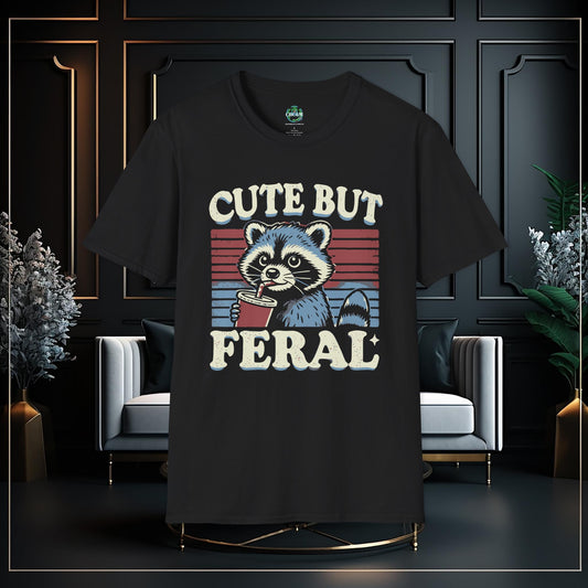 Cute But Feral Funny Unisex Softstyle T-Shirt