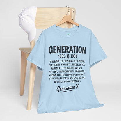 Gen X Philosophy Tee, Cotton T-Shirt for Retro Culture Lovers, Vintage Style, Gift for Generation X, Casual Wear, 80s Nostalgia