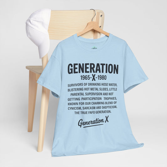 Gen X Philosophy Tee, Cotton T-Shirt for Retro Culture Lovers, Vintage Style, Gift for Generation X, Casual Wear, 80s Nostalgia