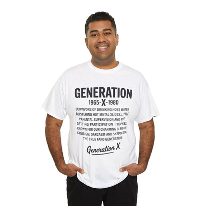 Gen X Philosophy Tee, Cotton T-Shirt for Retro Culture Lovers, Vintage Style, Gift for Generation X, Casual Wear, 80s Nostalgia