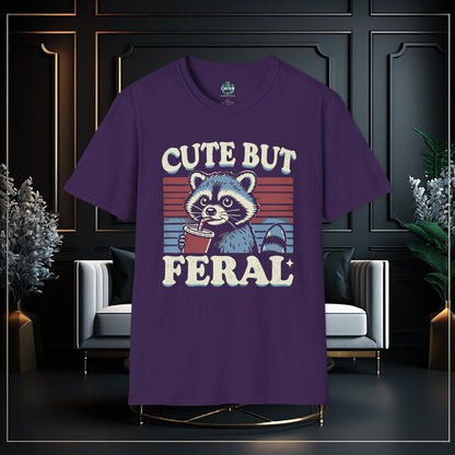 Cute But Feral Funny Unisex Softstyle T-Shirt