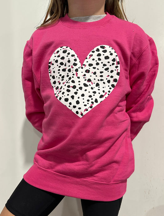 YOUTH- Dotted Heart Sweatshirt - RTS L