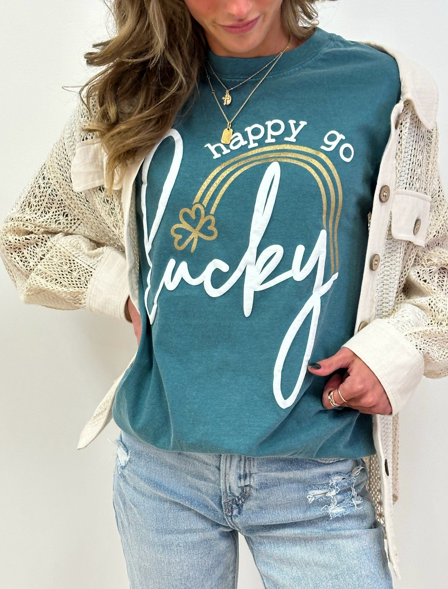 Happy Go Lucky Tee - RTS (S,2X)