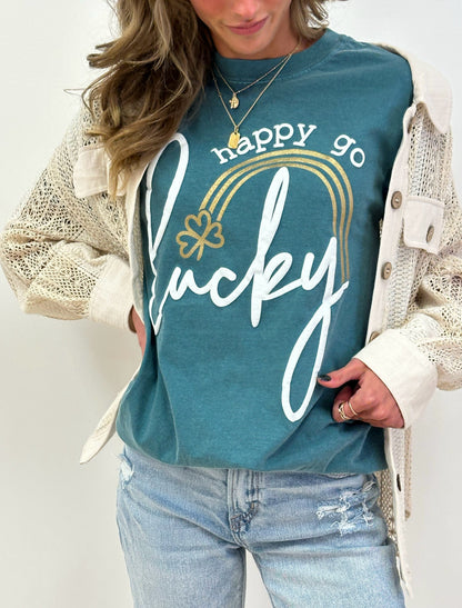 Happy Go Lucky Tee - RTS (S,2X)