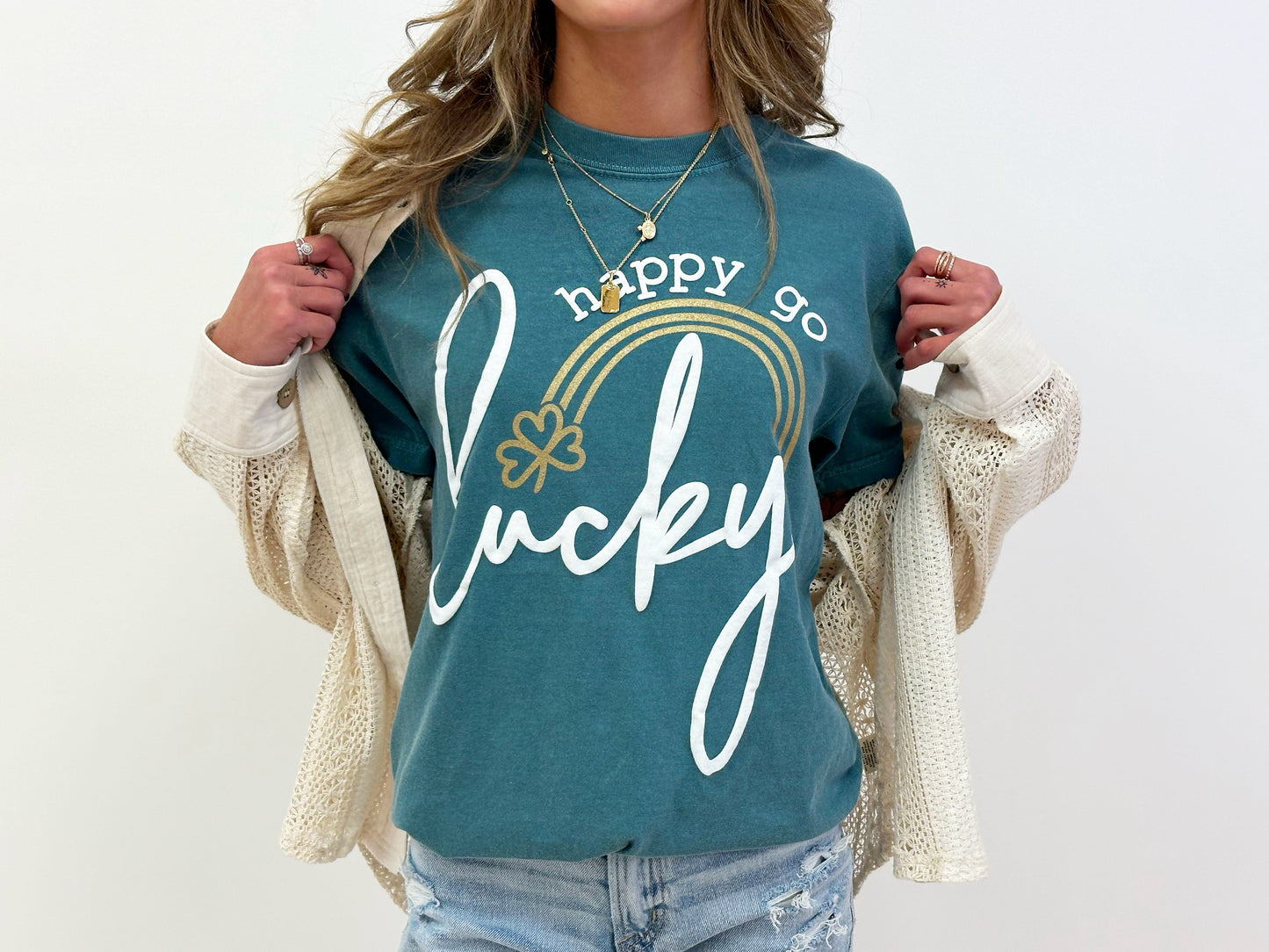 Happy Go Lucky Tee - RTS (S,2X)