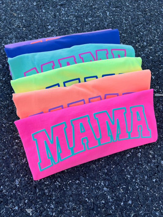 Summer Neon Mama Puff Graphic Tee - RTS (M, L, XL, 2X, 3X, 4X)