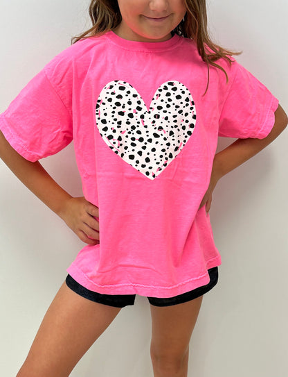 YOUTH Neon Dotted Heart Tee - RTS XXS, XS, L, XL