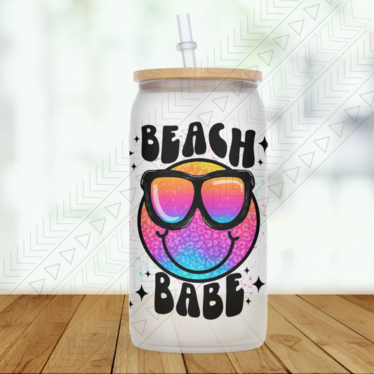 Beach Babe Glass Can