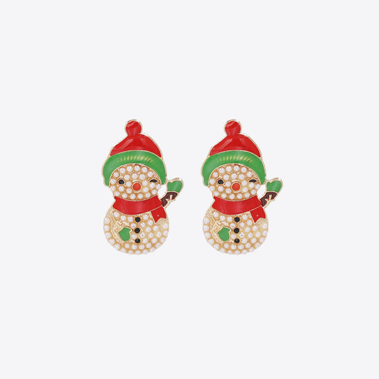 Snowman Rhinestone Alloy Earrings