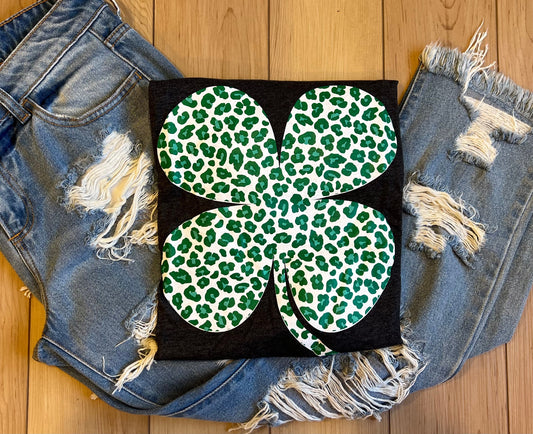 Leopard Print Shamrock - RTS XS, S, 3X