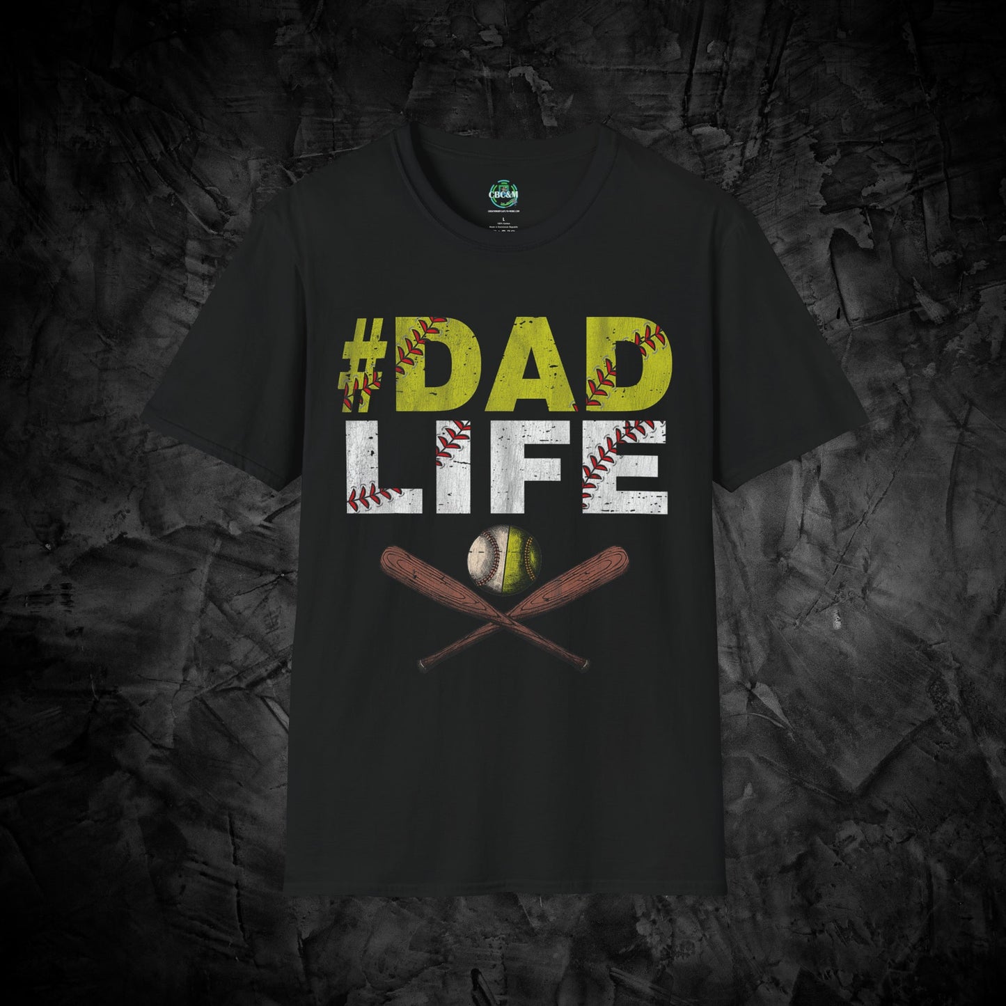 Dad Life 🥎⚾️ Unisex Softstyle T-Shirt - T-Shirt - Printify - CreationsByCaitlyn & More