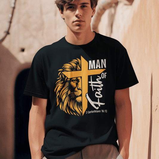 Man Of Faith Unisex Softstyle T-Shirt - T-Shirt - Printify - CreationsByCaitlyn & More