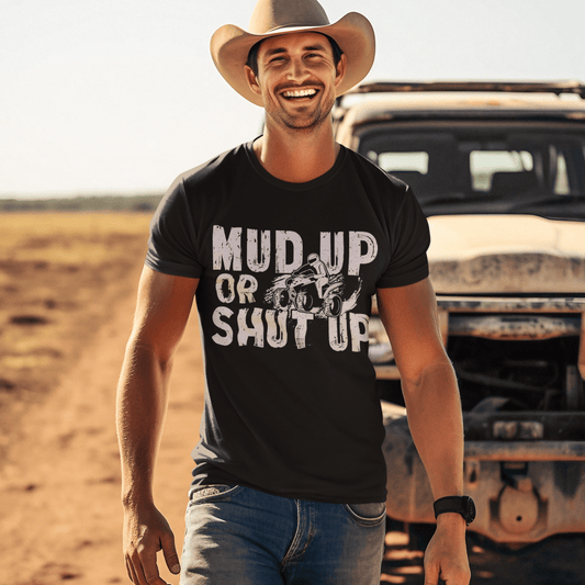 Mud Up Or Shut Up Humor Unisex Softstyle T-Shirt - T-Shirt - Printify - CreationsByCaitlyn & More